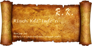 Risch Kálmán névjegykártya
